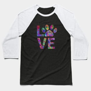 Dog lover paw icon watercolor Baseball T-Shirt